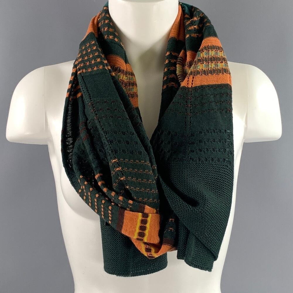 M MISSONI Green Orange & Yellow Mixed Pattern Scarves